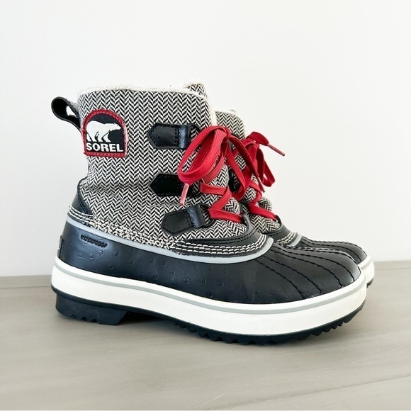 Sorel Womens Trivoli Herringbone Insulated Waterproof Lace up boots sz 6 - Picture 1 of 8